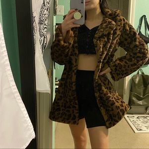 never worn cheetah print fur jacket!